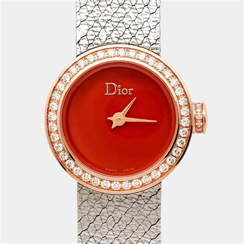 dior women's watch rose gold|Dior watch with diamonds price.